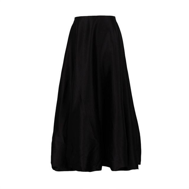 A-Line Skirt Plain Maxi Waist High