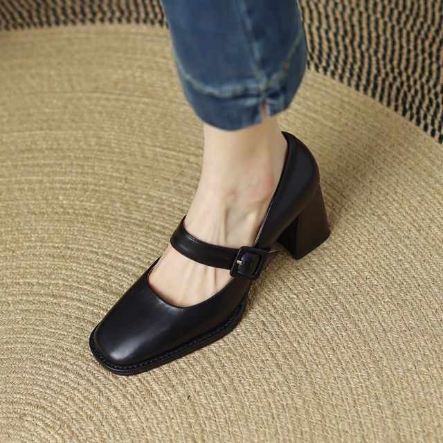 Heel Pumps Chunky Jane Plain Mary
