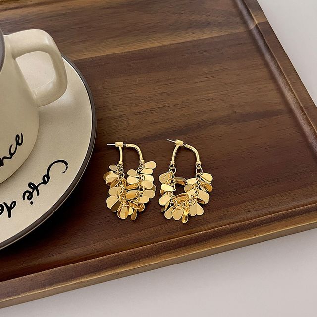 Droplet Earring Fringed Alloy