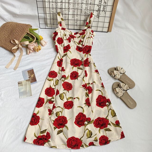 Floral Suspender Skirt