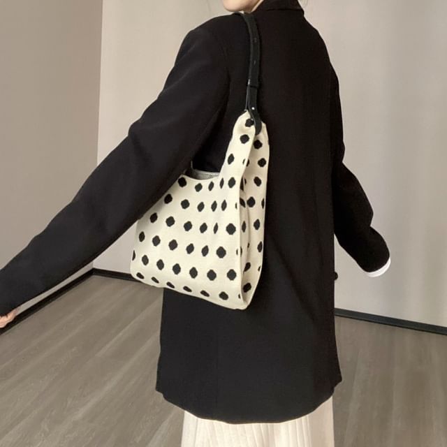 Patterned Knit Bag Tote