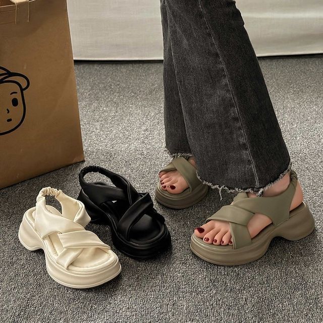 Sandals Slingback Knot Platform