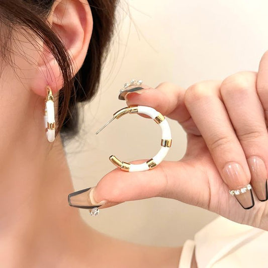 Block Color Hoop Earring