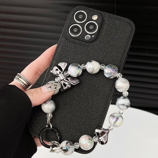 Pearl Faux Phone Chain Bow Case