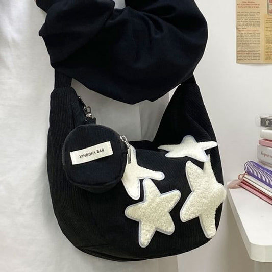 Corduroy Designs) Purse Zipper Coin With Crossbody Pouch Applique (Various Star