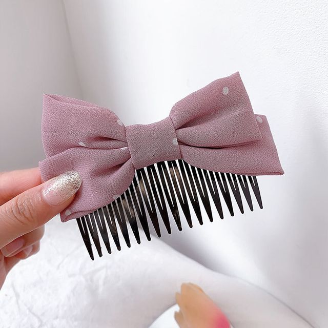 Bow Fabric Hair Comb