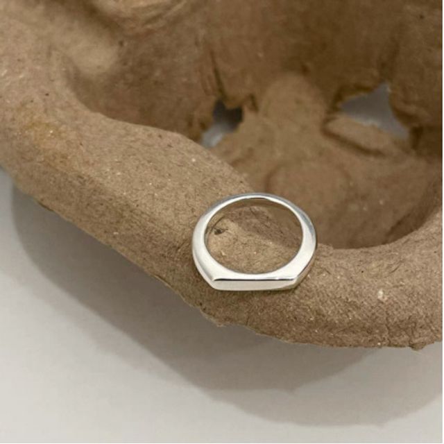 / Layered Geometric Wavy Open Alloy Ring