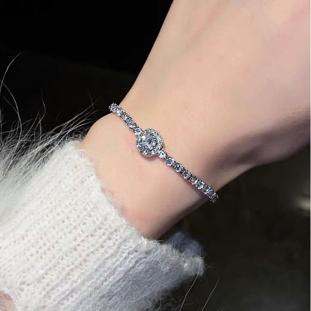 Bracelet Floral Rhinestone Alloy