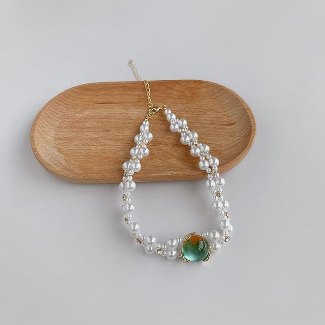 Choker Pearl Alloy Gemstone Faux