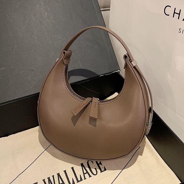 Zip Bag Faux Shoulder Leather