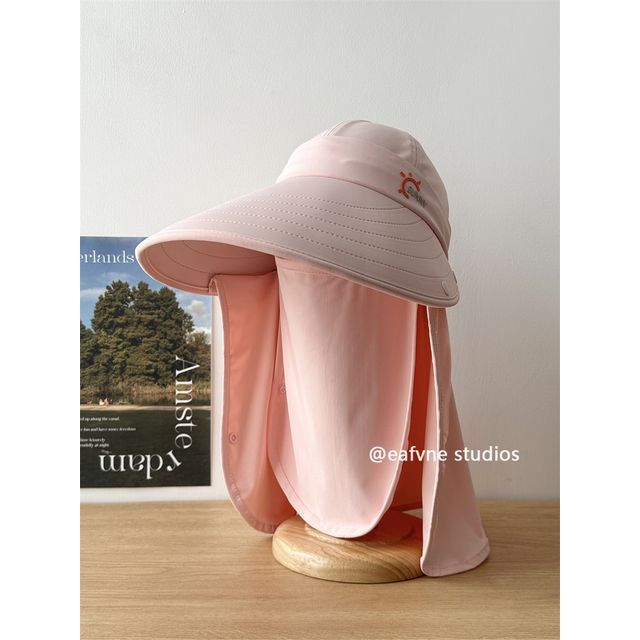 Lettering Sun Cover Face Hat with Protection