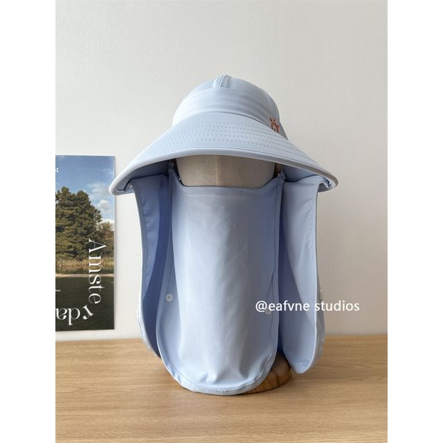 Lettering Sun Cover Face Hat with Protection