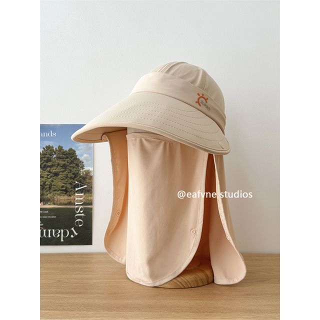 Lettering Sun Cover Face Hat with Protection
