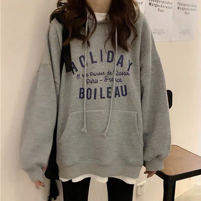 Oversized Lettering Hoodie