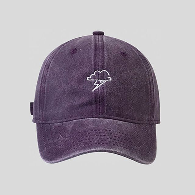 Cloud Lightning Cap Baseball Embroidered