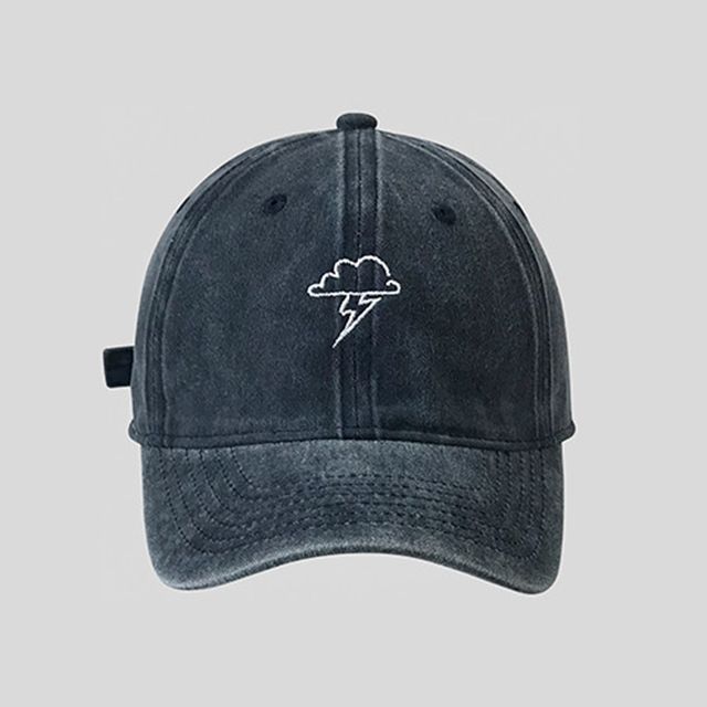 Cloud Lightning Cap Baseball Embroidered