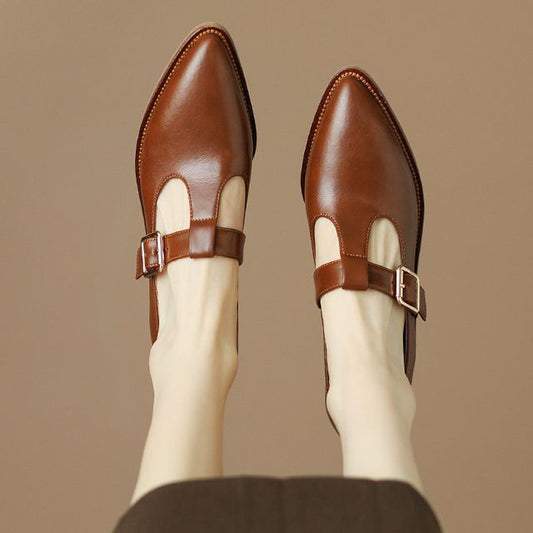 Loafers Heel Pointed Chunky