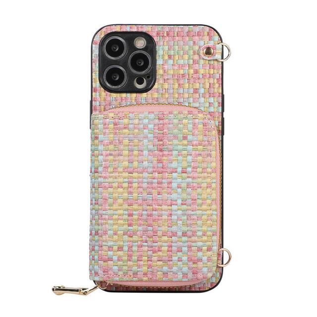 Case Phone Holder Fabric Card Plaid