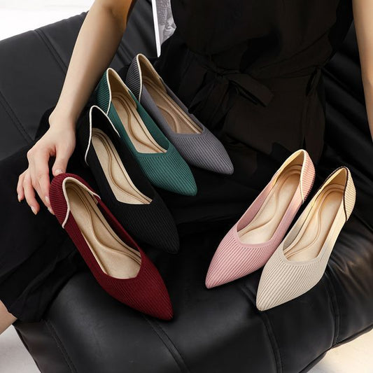 Pointed Flats Ribbed