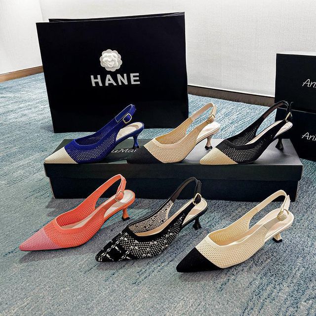 Pointed Slingback Sandals Heel Kitten