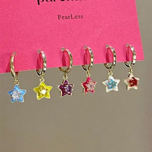 Set Earring Dangle Designs) 6: Alloy Star of (Various