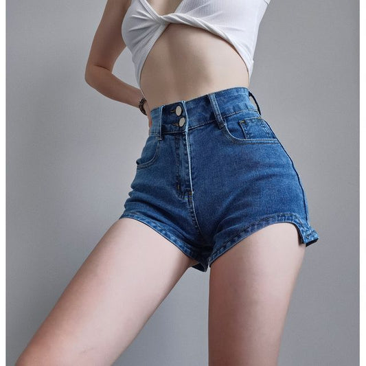 High Waist Denim Hot Pants