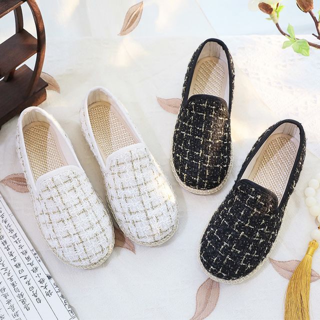 Espadrille Slip-Ons Plaid