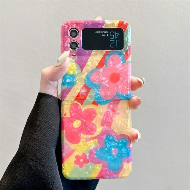 Flower Smiley Face Mobile Phone Case  With Hand Strap