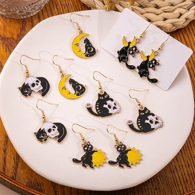 Halloween Cat Drop Earring