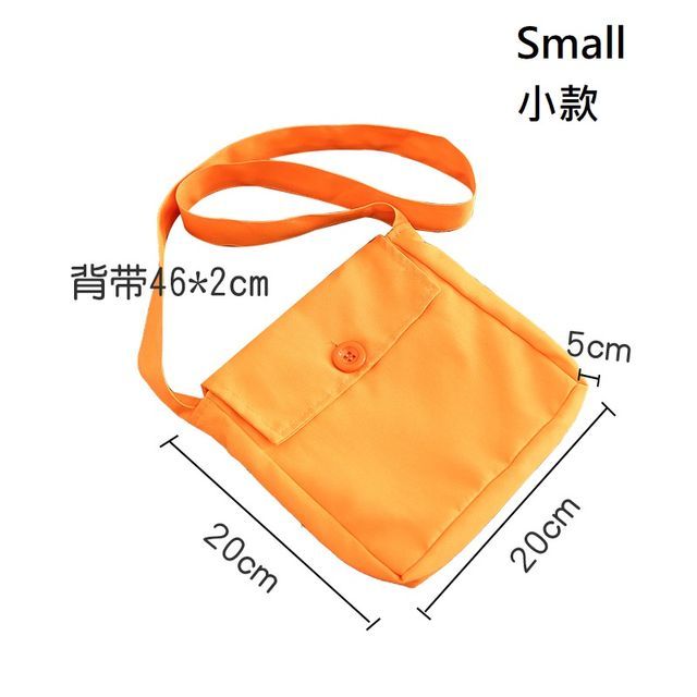 Crossbody Nylon Buttoned Plain Pouch