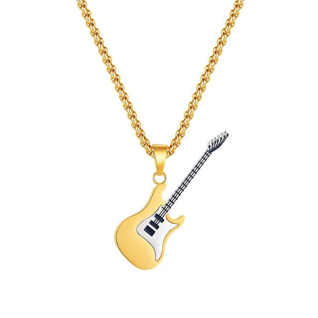 Guitar Stainless Steel Pendant / Necklace / Set (Various Designs)