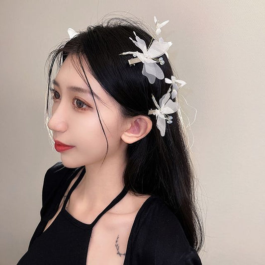 Clip Butterfly Gemstone Set Hair /