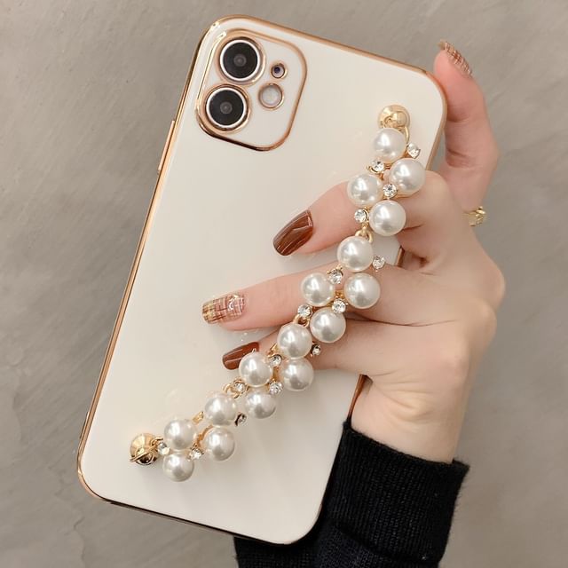 Case Phone Pearl Chain Faux