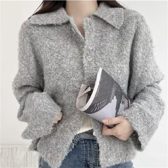 Cardigan Collar Plain
