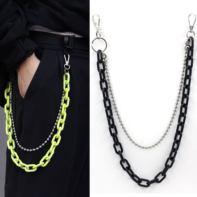 Acrylic Alloy Layered Jeans Waist Chain