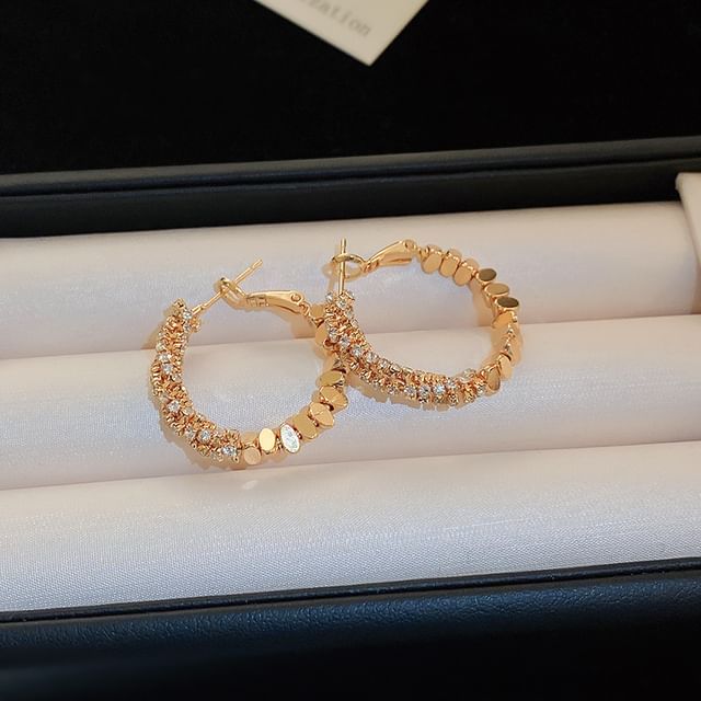 Alloy Hoop Rhinestone Earring