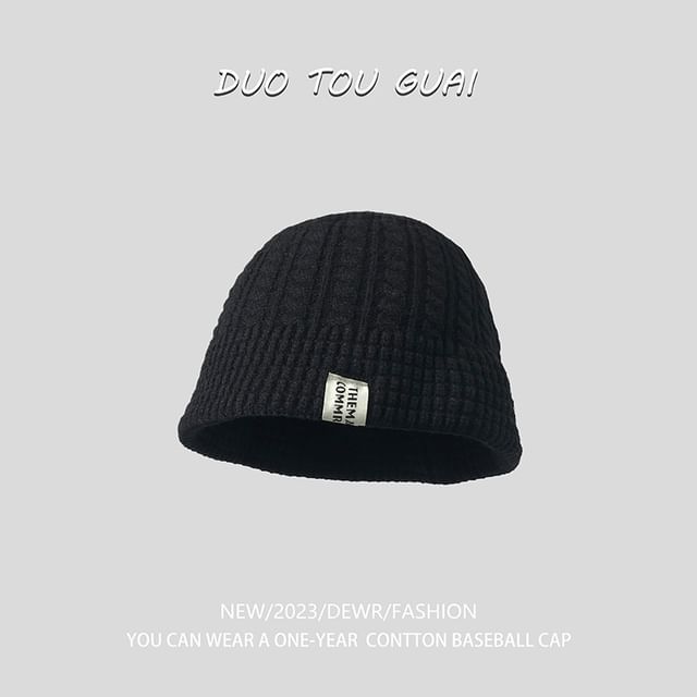 Bucket Hat Lettering Knit Applique