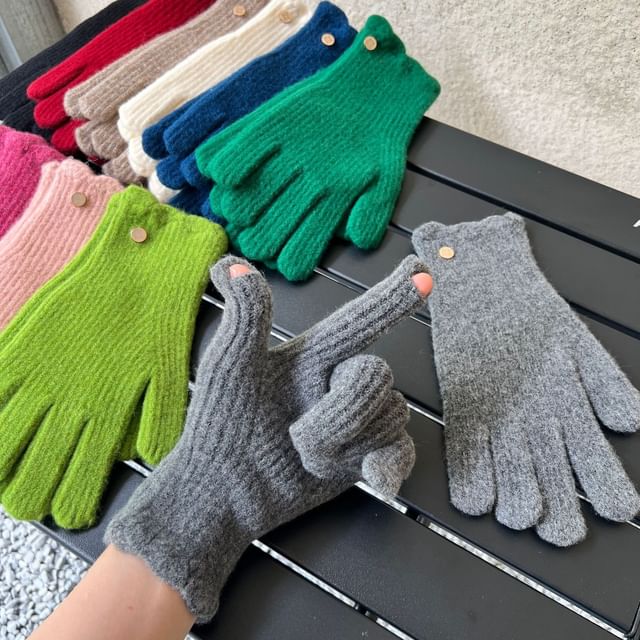 Gloves Plain Knit