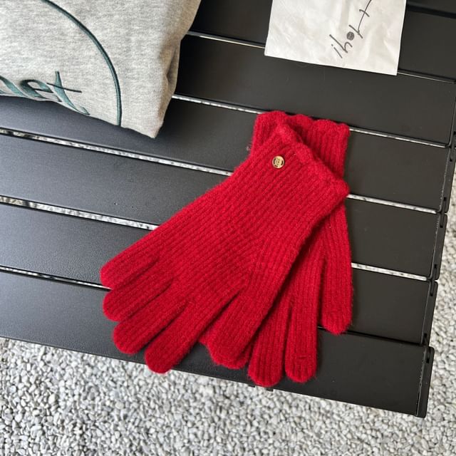 Gloves Plain Knit