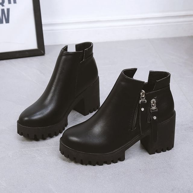 Ankle Chunky Heel Boots Platform