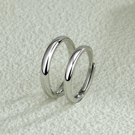 Couple Matching Polished Alloy Open Ring (Various Designs)