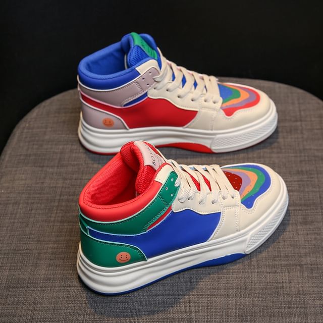 Color Block Sneakers High Top