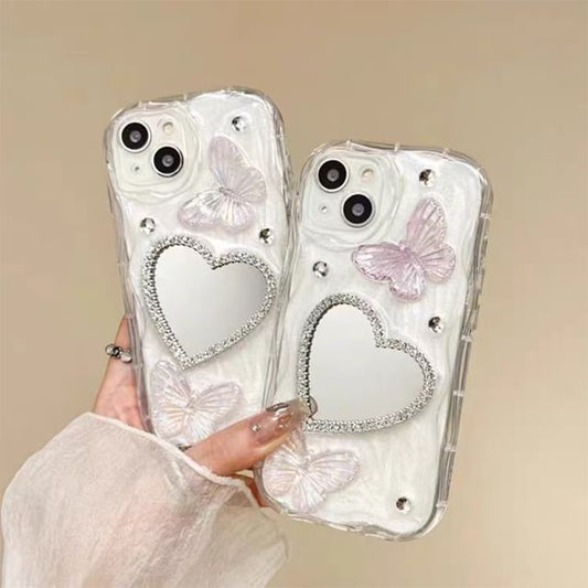 Butterfly Heart Phone Mirrored Case