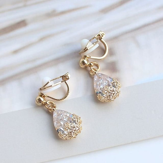 Drop Alloy Rhinestone Earring