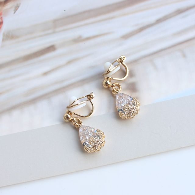 Drop Alloy Rhinestone Earring