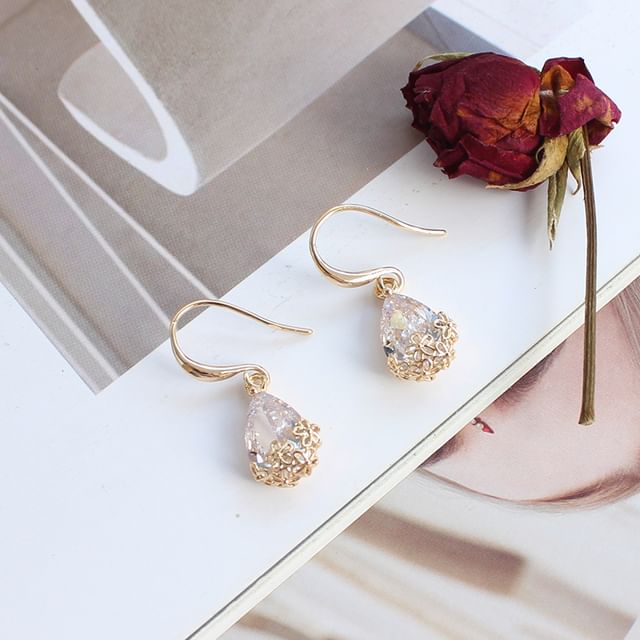 Drop Alloy Rhinestone Earring