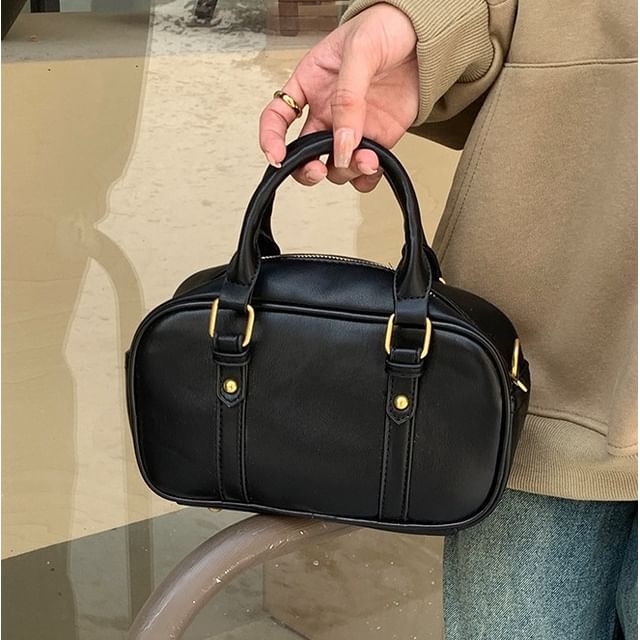 Faux Bag Crossbody Top Leather Plain Handle