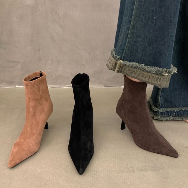 Pointy High Heel Short Boots