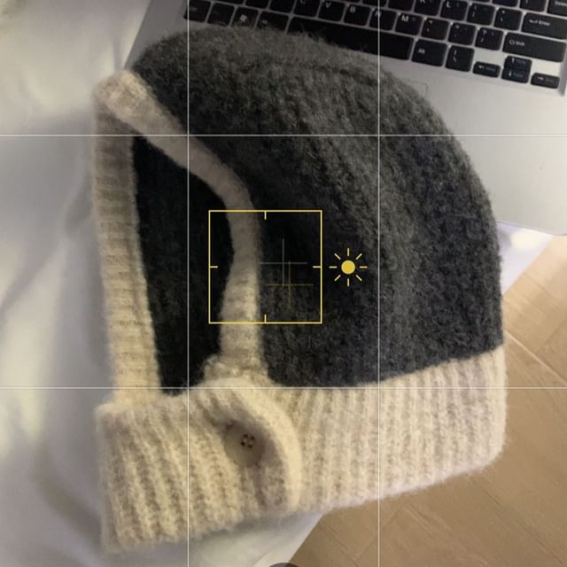 Tone Buttoned Balaclava Knit Two