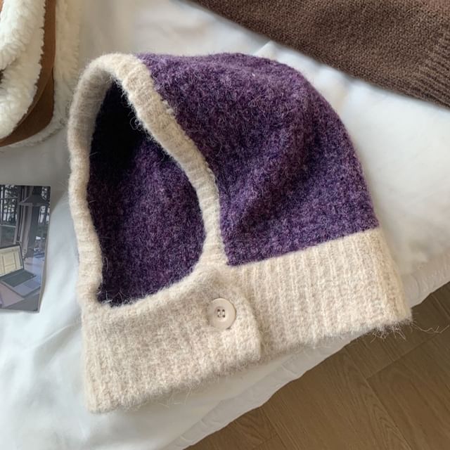Tone Buttoned Balaclava Knit Two